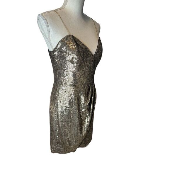 Parker Woman’s Guayana Sleeveless V Neck Cocktail Dress Bronze Sz 6 Y2K Revolve - Picture 6 of 10